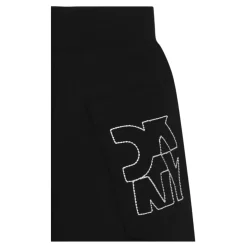 Zwarte knielange shorts met elastische tailleband