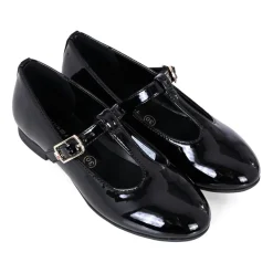 Zwarte Lakleren Ballerina's met Iconische Gesp