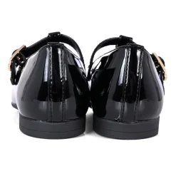 Zwarte Lakleren Ballerina's met Iconische Gesp