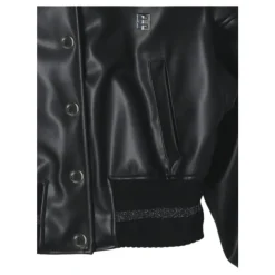 Zwarte leren bomberjack