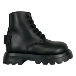 Zwarte leren kinder enkellaarzen