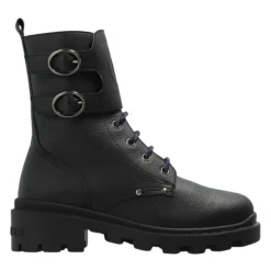 Zwarte leren kinder enkellaarzen