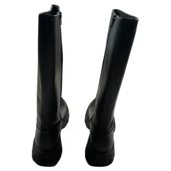 Zwarte Leren Kinderlaarzen Hartontwerp