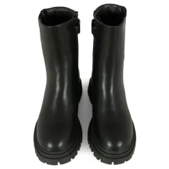 Zwarte Leren Laarzen met Zijrits