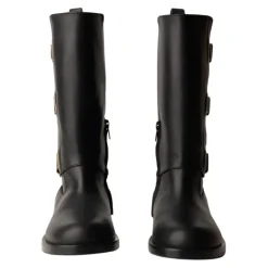 Zwarte leren laarzen met rits