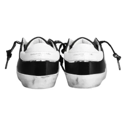 Zwarte leren lage sneakers