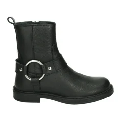 Zwarte Leren Meisjes Enkellaarzen