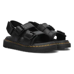 Zwarte leren sandalen Varel K