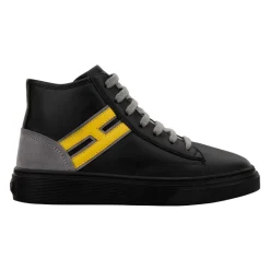 Zwarte leren sneakers