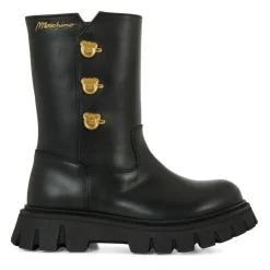 Zwarte Leren Teddy Bear Laarzen