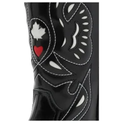 Zwarte leren westernlaarzen met borduurwerk