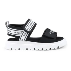 Zwarte Logo Strap Sandalen