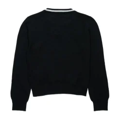 Zwarte Logo Sweater met Ronde Hals