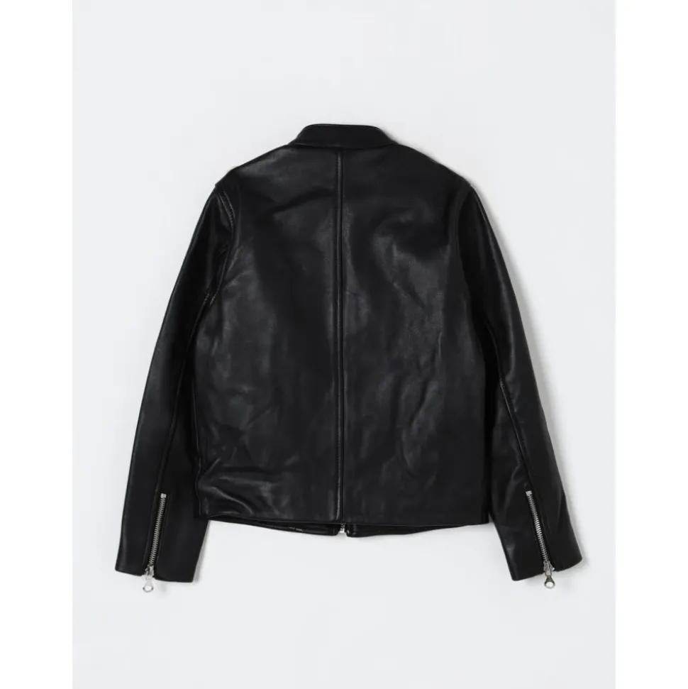 Zwarte Moto Stijl Leren Jas