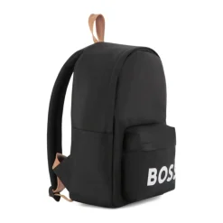 Zwarte Nylon Rugzak met Voorvak