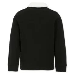 Zwarte polo met lange mouwen