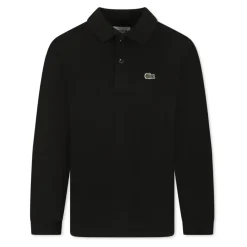 Zwarte polo met lange mouwen