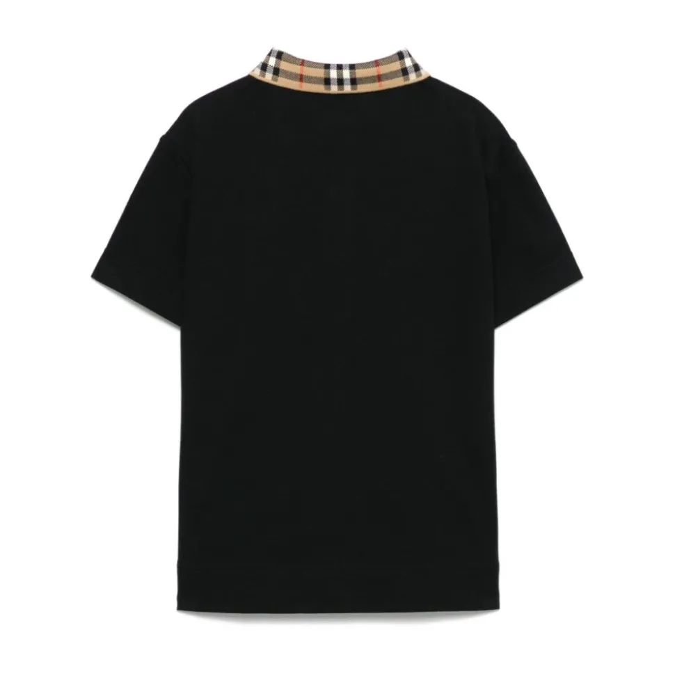 Zwarte Polo Shirt met Knoopsluiting