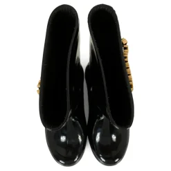 Zwarte regenlaarzen met metalen logo