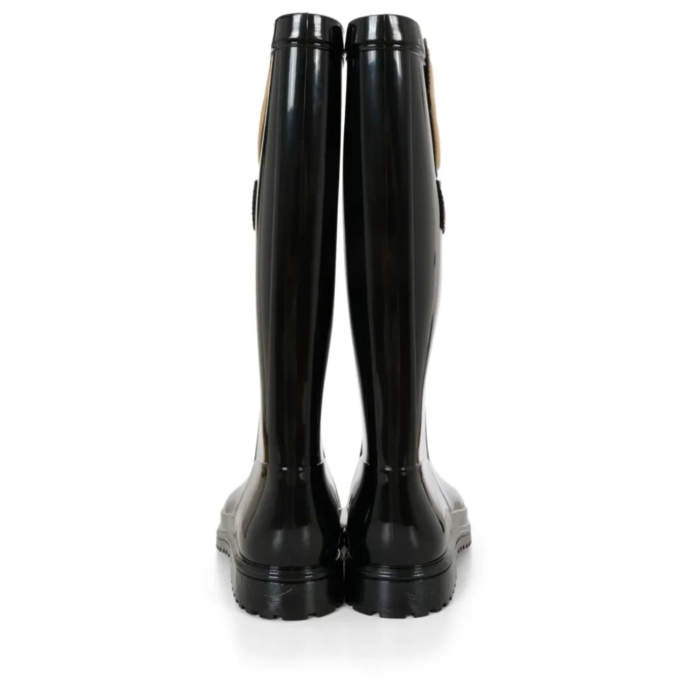 Zwarte regenlaarzen met Teddy Bear