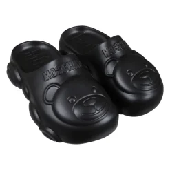 Zwarte rubberen muilezels met Teddy Bear-zool