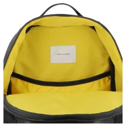 Zwarte rugzak met gele accentpatch