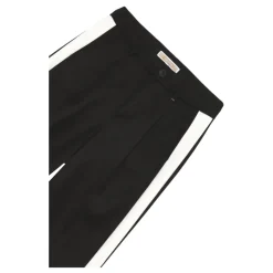 Zwarte sport-chique broek met zijstrepen