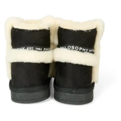 Zwarte Suède Enkellaarzen met Nepbont