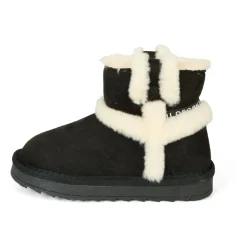 Zwarte Suède Enkellaarzen met Nepbont