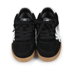 Zwarte Suède Sneakers met Wit Detail