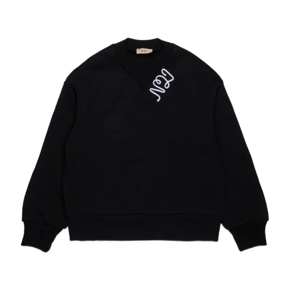 Zwarte Sweatshirt met Applicatie