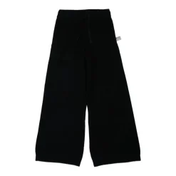 Zwarte wollen straight-leg broek