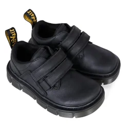 Zwarte Wyoming Leren Loafers met Velcro